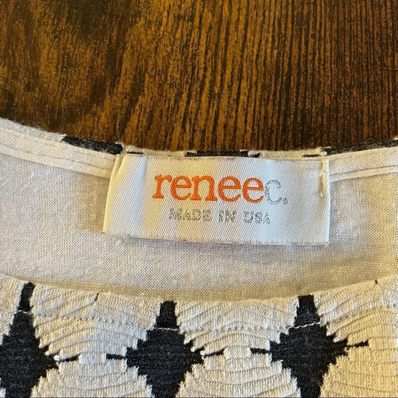 Renee C black and white wavy print skaterstyle dress - Picture 6 of 16